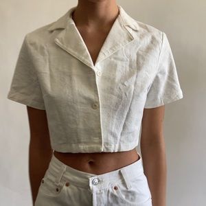 Brandy Melville Vivian top in Cream with tags